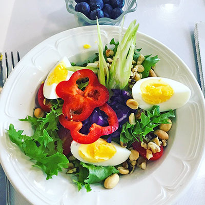 Salad and eggs